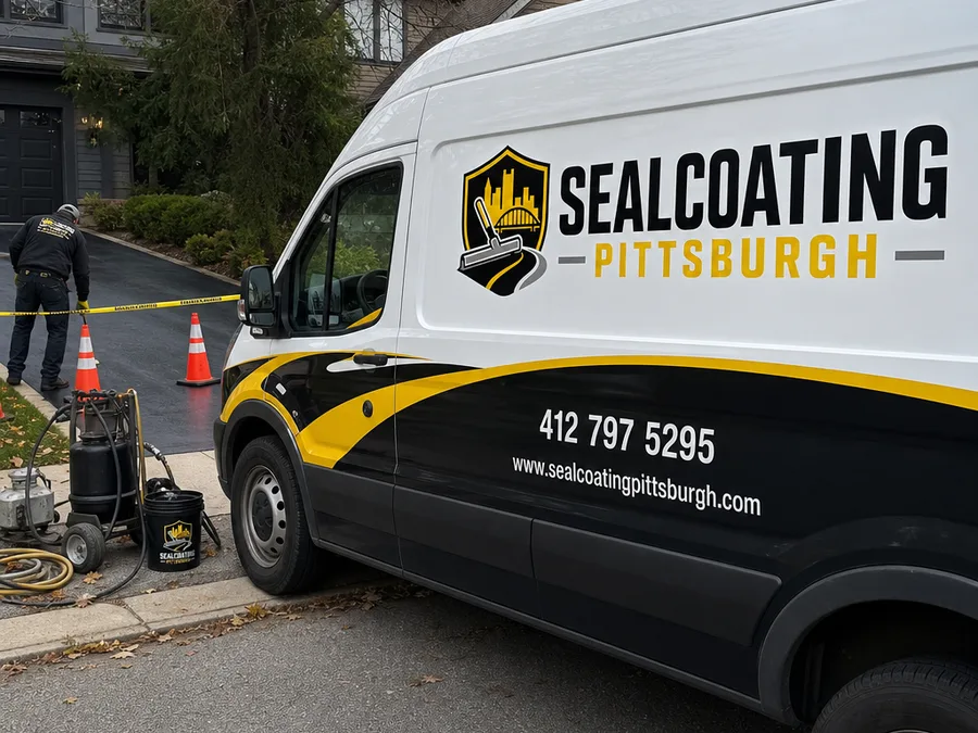 Crew compacting a driveway repair and checking the tie-in at an existing apron